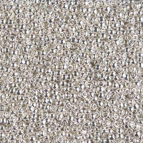 SIZE-15 #961 BRIGHT STERLING PLATED Miyuki Round Seed Beads