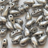 CRYSTAL LABRADOR FULL 2-Hole DropDuo Czech Glass Beads 3x6mm