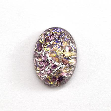 Czech Glass Oval Cabochon 18x13mm AMETHYST OPAL