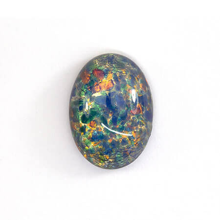 Czech Glass Oval Cabochon 18x13mm BLUE OPAL