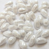 2-Hole DropDuo Czech Glass Beads 3x6mm CHALK WHITE SHIMMER