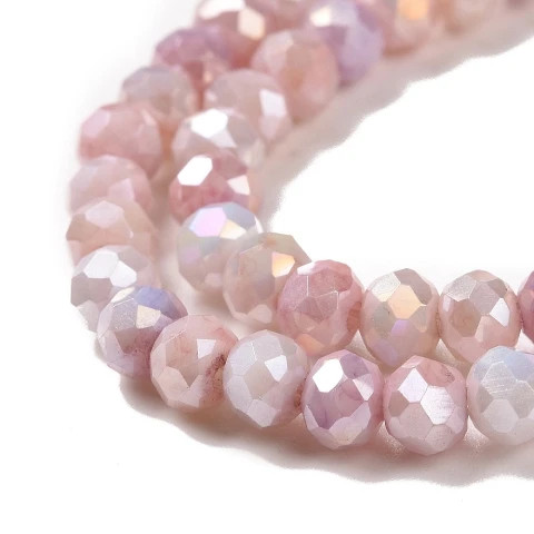 OPAQUE MIX PINK AB Chinese Crystal Rondelle Beads 4x3mm