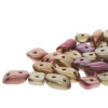 2-Hole WAVE Czech Glass Beads 3x7mm CRYSTAL ORANGE RAINBOW