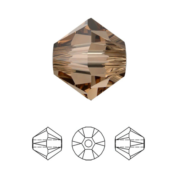 ELITE Eureka Crystal Bicone Beads 3mm Reimagined SMOKED TOPAZ 5328 (Pack of 24)