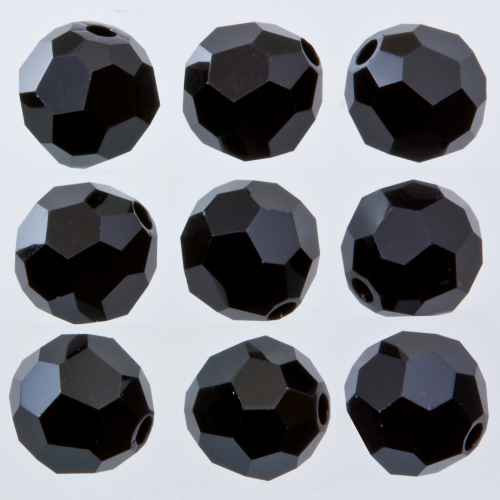 JET 6mm Crystal Vintage Preciosa Beads