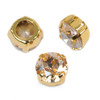 Krakovski Crystal Chaton Montee 8mm GOLDEN SHADOW Gold Setting