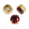 Krakovski Crystal Chaton Montee 8mm LT. SIAM Gold Setting
