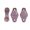 Czech Glass 2-Hole Cradle Beads Vertical Hole 6x10mm BRONZE LUSTER JET