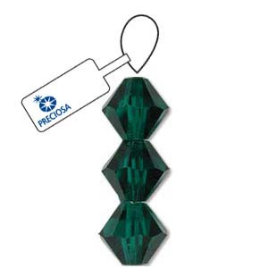 Preciosa Crystal Bicone Beads 3mm EMERALD