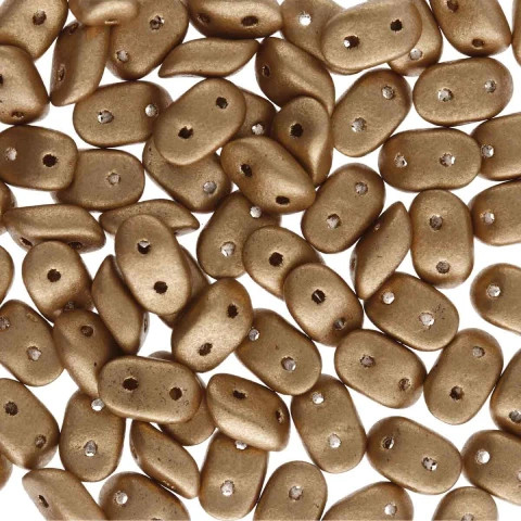 CRYSTAL BRONZE PALE GOLD 2-Hole WAVE Czech Glass Beads 3x7mm